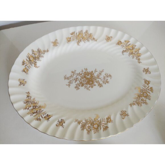 Minton Bone China 12 5/8" x 9 3/4" Oval Serving Platter Marlow Pattern - Picture 11 of 13